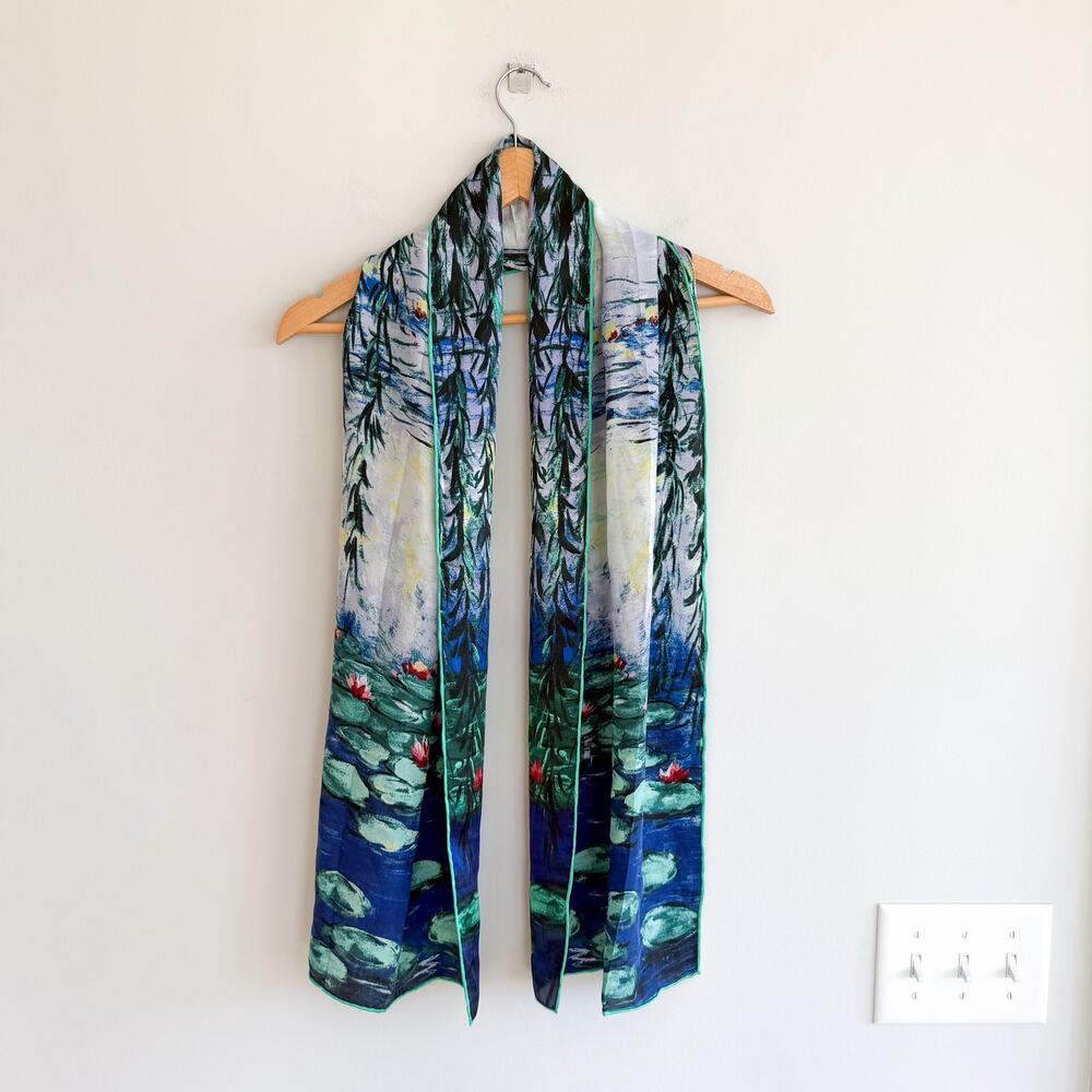 Petrusse Claude Monet's "Water Lilies" Silk Rectange Scarf